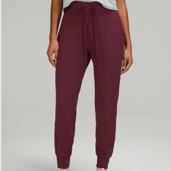Lululemon ready to rulu high rise joggers size 10 7/8 length color maroon - Picture 2 of 16